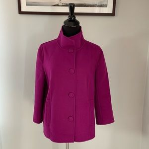 Talbots Button Up Funnel Neck Cropped Jacket